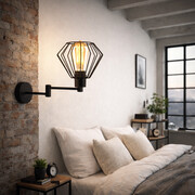 Czarny loftowy kinkiet z regulowanym ramieniem VALLETTA LOFT