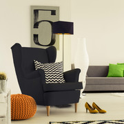 Czarna lampa podłogowa do salonu ANKARA GOLD