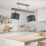 Skandynawski drewniany plafon do kuchni EPIR z możliwością regulacji kloszy