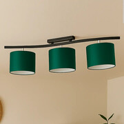 Zielona lampa sufitowa w stylu urban jungle CARTAGENA 3-punktowa regulowana