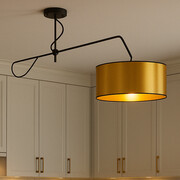 Złota lampa sufitowa do kuchni z regulacją kąta padania światła RIO MIRROR