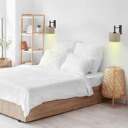 Beżowy kinkiet do sypialni AKRA