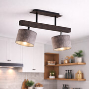 Designerski 3 punktowy plafon drewniany do kuchni EPIR regulowana lampa sufitowa z drewna