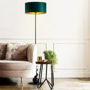 Czarna lampa podłogowa w stylu glamour ROMA GOLD