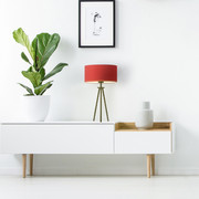 Stylowa lampa stołowa na trójnogu z abażurem ALTA