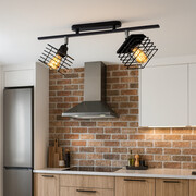 Lampa sufitowa 2-płomienna czarna PARMA LOFT – loftowa regulowana lampa