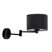 Czarna kinkiet na wysięgniku BRAGE VELUR