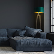 Drewniana lampa podłogowa w stylu skandynawskim BALI GOLD