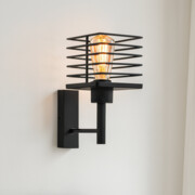 Lampa ścienna loft ANDULO – czarny kinkiet w stylu industrialnym
