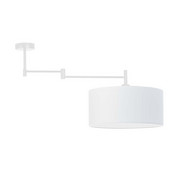 Biała lampa sufitowa z regulowanym ramieniem RANGUN