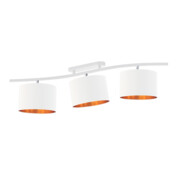 Biała lampa sufitowa na listwie do salonu CARTAGENA GOLD 3-punktowy plafon z regulacją