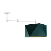 Lampa sufitowa na wysięgniku HARBIN GOLD z abażurem w kolorze zieleni butelkowej