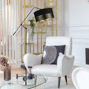 Regulowana lampa podłogowa do czytania w salonie LIBERIA GLAM