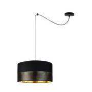 Czarna lampa wisząca pająk WAIKIKI W1 GLAM z abażurem ze złotym wnętrzem