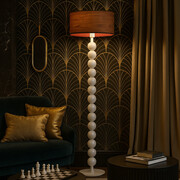 Biała lampa stojąca z kul GIZA ECO w stylu art deco