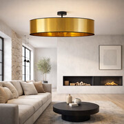 Złota lampa sufitowa do salonu w stylu glamour 80 cm GRENADA MIRROR fi - 80 cm