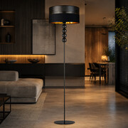 Designerska lampa stojąca z 4 kulkami BERMUDY GLAM z oryginalnym abażurem 40 cm