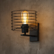 Czarny kinkiet do sypialni w stylu industrialnym AROLA LOFT