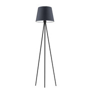 Czarna lampa podłogowa do salonu z abażurem RENO