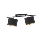 Czarna lampa sufitowa do sypialni 2 płomienna CHILE VELUR z regulacją kąta padania światła