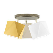 Potrójna lampa sufitowa LED MINORKA z kolorowymi abażurami