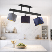 Regulowana lampa sufitowa do kuchni 3 punktowa z drewna MIRAMAR GOLD