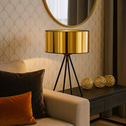 Lampa stołowa loft czarno złota SIERRA MIRROR