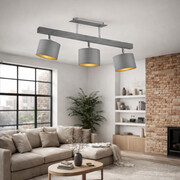 Drewniana 3 punktowa lampa sufitowa w stylu skandynawskim HOLLYWOOD GOLD