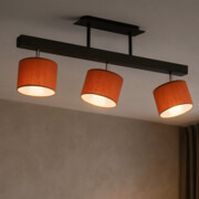 Drewniana 3-punktowa lampa sufitowa na belce HOLLYWOOD