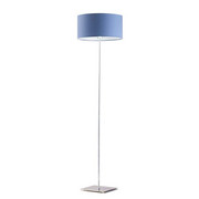 Chromowana lampa stojąca do pokoju dziecka SOFIA z niebieskim kloszem