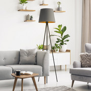 Lampa podłogowa na trójnogu w stylu skandynawskim RENO GOLD