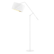 Biała lampa podłogowa z regulacją COLMA GOLD