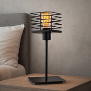 Druciana lampka nocna PEGU LOFT – industrialna lampa stołowa metalowa