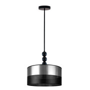 Nowoczesna lampa sufitowa do sypialni SALAMANCA GLAM w kolorze czarno-srebrnym