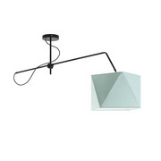 Czarna lampa sufitowa do pokoju dziecięcego z regulowanym ramieniem BUFFALO z miętowym abażurem