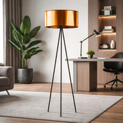 Lampa stojąca trójnóg czarna miedziana SEWILLA MIRROR