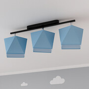 Niebieska lampa sufitowa dla dzieci z regulacją obrotów DETROIT