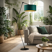 Lampa podłogowa z regulowanym ramieniem BARI GOLD w stylu eklektycznym