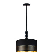 Czarna lampa sufitowa do sypialni SALAMANCA GLAM z ozdobnym stelażem