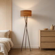 Lampa podłogowa drewniana ELX ECO na trójnogu