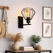 Kinkiet loft czarny SUEZ LOFT – nowoczesna lampka ścienna do sypialni