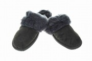 kapcie premium ze skóry owczej - szare Janosik