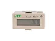 Licznik czasu pracy F&F CLG-14T-24V 5-60V AC/DC bez przycisku Reset tablicowy 48x24mm F&F