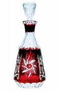 Rubinowa kryształowa karafka do wódki 500 ml Młynek Oliwka MaRika