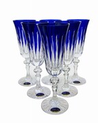 Kobaltowe kryształowe kieliszki do szampana 150ml Linia 6 szt MaRika