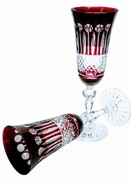 Rubinowe kryształowe kieliszki do szampana 150ml Paris 2 sztuk MaRika