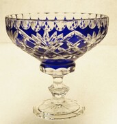 Kobaltowa kryształowa patera 16 Ananas MaRika