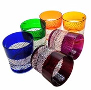 Kolorowe kryształowe szklanki do whisky 280 ml Krateczka MaRika