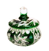 Szmaragdowa kryształowa cukiernica Młynek MaRika