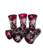 Rubinowe kryształowe kieliszki UZO 75 ml ananas MaRika